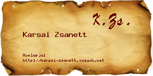 Karsai Zsanett névjegykártya